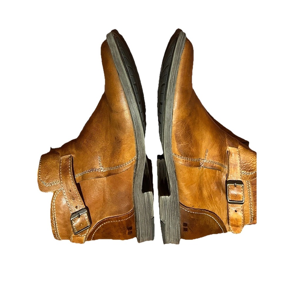 Bed Stu Mens Johnston Rustic Ankle Boots Size 10.5 Brown Tan Buckle USA Patina - Picture 5 of 12